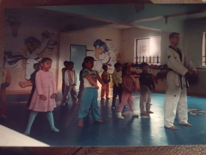 Master Moe teaching students during his time in Korea